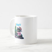 Mug Chat de Noël amusant Avec Sticker Arbre (Devant gauche)