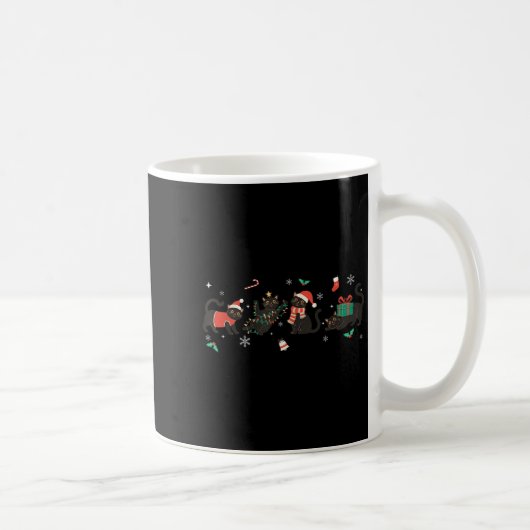 Mug Chat de Noël amusant Chat noir Chat Noël Joyeux Py (Droite)