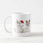 Mug Chat de Noël chaton Santa Hat & Antlers (Gauche)