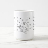 Mug Chat de Noël de Noël joli tiré à la main (Centre)