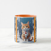 Mug Chat de Noël d'hiver roux (Centre)