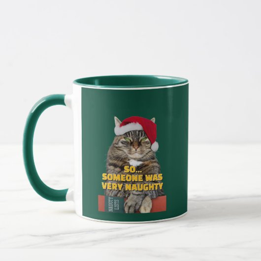Mug Chat de Noël drôle en colère (Gauche)