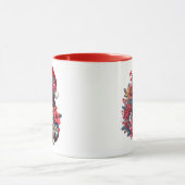 Mug Chat de Noël Exotique, Chat Floral Père Noël Kitty (Centre)