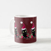 Mug Chat de Noël gothique rouge (Devant gauche)