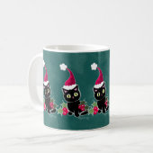 Mug Chat de Noël gothique vert (Devant gauche)