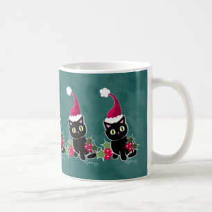 Mug Chat de Noël gothique vert