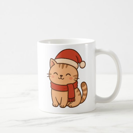 Mug Chat de Noël Kawaii avec écharpe (Droite)