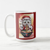 Mug Chat de Noël mangeant du Ramen Vacances Japonaises (Gauche)