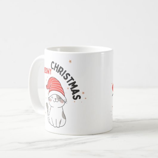 Mug chat de Noël mignon (Devant gauche)
