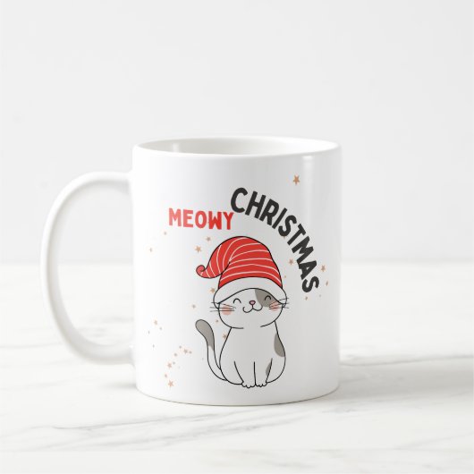 Mug chat de Noël mignon (Gauche)