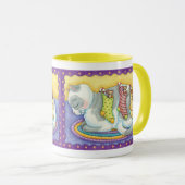 Mug Chat de Noël mignon dormant avec des souris dans l (Devant droit)