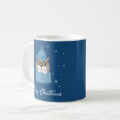 Mug Chat de Noël mignon en Knits douillets Snowflakes  (Devant gauche)
