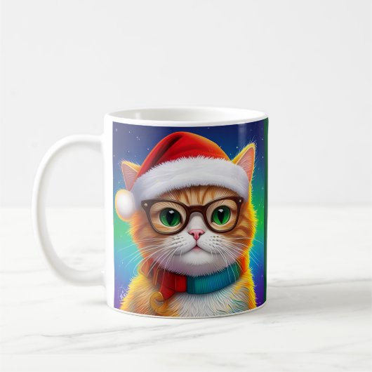 Mug Chat de Noël mignon Santa Claus-68265 (Gauche)