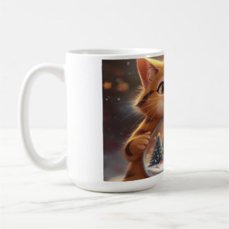 Mug Chat de Noël mignon tenant une illustration de bou