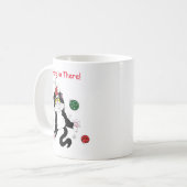 Mug Chat de Noël noir blanc Tuxedo (Devant gauche)