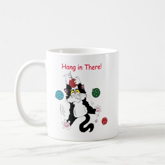 Mug Chat de Noël noir blanc Tuxedo (Gauche)