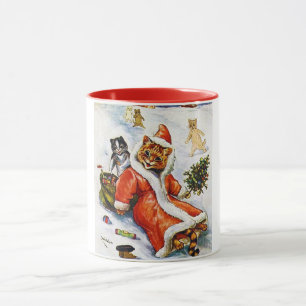 Mug Chat de Noël Santa, Louis Wain