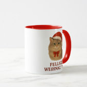 Mug Chat de Noël sibérien à fourrure (Devant droit)