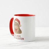 Mug Chat de Noël sibérien à fourrure (Devant gauche)
