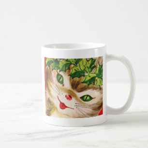 Mug chat de Noël vintage