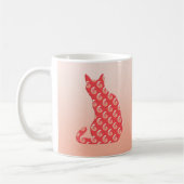 Mug Chat de Paisley - nuances de l'orange de corail (Gauche)