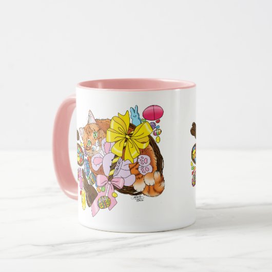 Mug Chat de Pâques Orange (Devant gauche)