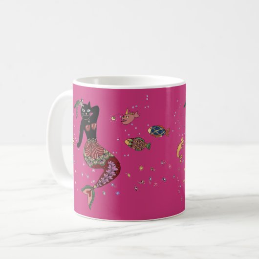 Mug Chat de pin-up de sirène (Devant gauche)