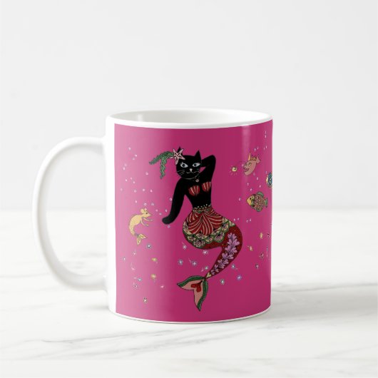 Mug Chat de pin-up de sirène (Gauche)