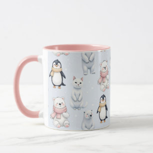 Mug Chat de pingouin moderne tendance Ours Motif sans 