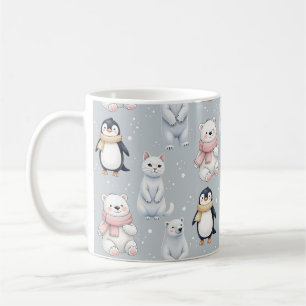 Mug Chat de pingouin moderne tendance Ours Motif sans