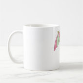 Mug Chat de plage avec parapluie rose et vert (Gauche)