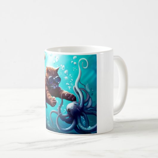 Mug Chat de plongée (Devant droit)