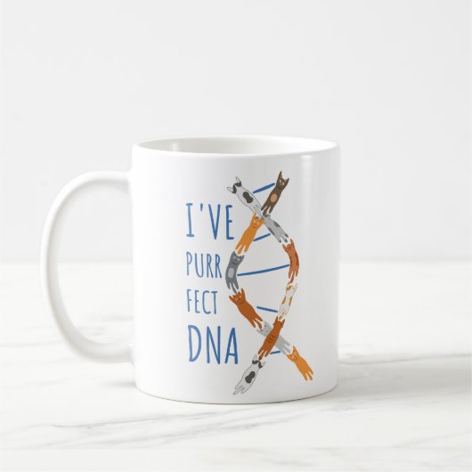 Mug Chat de science ADN Hélice J'ai un ADN Purr-fait (Gauche)
