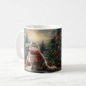 Mug Chat de Sibérie en Noël de Neige (Devant gauche)