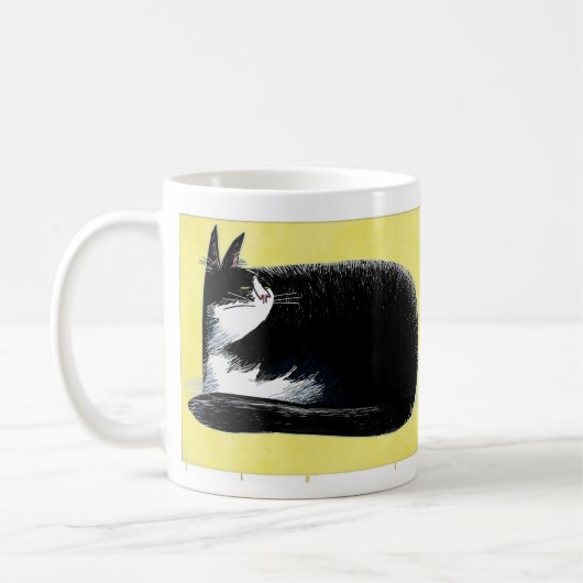 Mug Chat de smoking - jaune (Gauche)