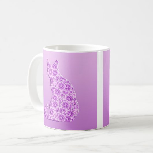 Mug Chat de soleils - lavande, pourpre (Devant gauche)