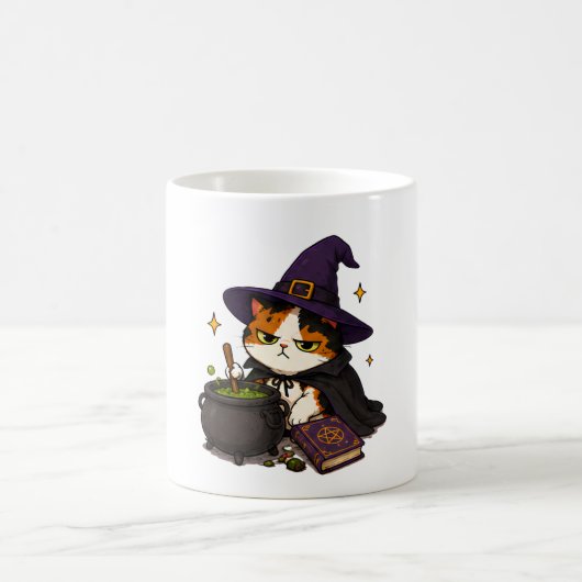 Mug Chat de sorcière grincheux Halloween (Centre)