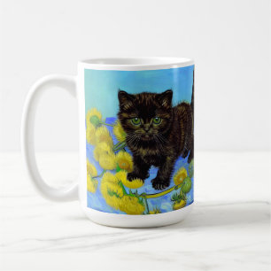 Mug Chat de style Van Gogh avec tournesols