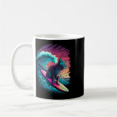 Mug Chat de surf rétro synthwave vaporwave des années (Gauche)