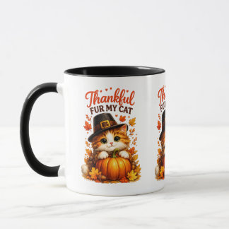 Mug Chat de Thanksgiving reconnaissant fur mon chat