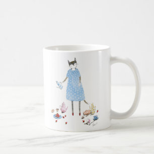 Mug Chat de thé dans une robe de marcheuse de Karen
