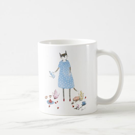 Mug Chat de thé dans une robe de marcheuse de Karen (Droite)