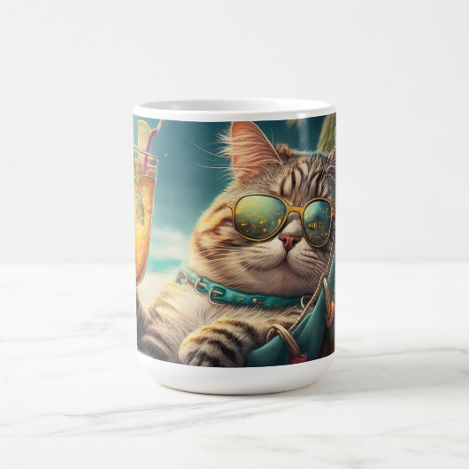 Mug Chat de vacances de nom personnalisé (Centre)