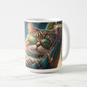 Mug Chat de vacances de nom personnalisé (Devant droit)