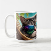 Mug Chat de vacances de nom personnalisé (Gauche)