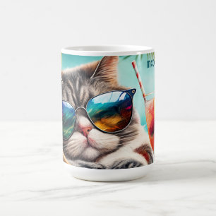 Mug Chat de vacances de nom personnalisé