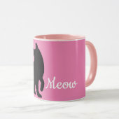 Mug Chat de viande noire rose (Devant droit)