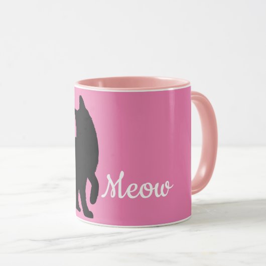Mug Chat de viande noire rose (Devant droit)