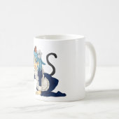 Mug Chat d'écolière d'Anime sur ses genoux dans la (Devant droit)