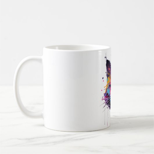 Mug Chat d'encre de néon mignon (Gauche)